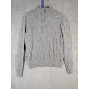 Alan Paine Sweater Mens Large Gray Long Sleeve Pure Lambswool Crew Neck Jumper